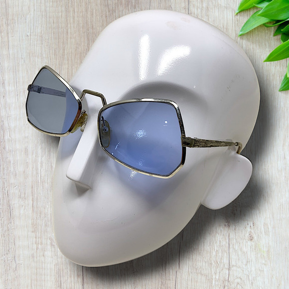 Vintage 1960's Hampel Germany for Emilio Pucci Mod Sunglasses Blue Lens #6218 - Picture 1 of 8